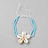 Shell Charm Bracelets BJEW-WH0041-33A-1