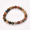 Natural Polychrome Jasper/Picasso Stone/Picasso Jasper Beaded Stretch Bracelets BJEW-Q692-11-8mm-1