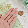 50Pcs Brass Ball Stud Earring Post with Horizontal Loops KK-BC0012-44-3