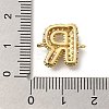 Brass Micro Pave Cubic Zirconia Letter Links KK-I717-04R-3
