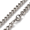 304 Stainless Steel Cuban Link Chain Necklaces for Men NJEW-B117-01F-P-1
