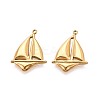 304 Stainless Steel Sailboat Pendants STAS-T071-23G-1