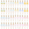 48Pcs 12 Styles Acrylic & Natural Pearl Flower Connector Charms PALLOY-CW00008-2