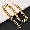Brass Curb Chain Bracelets for Women Men BJEW-F494-01G-02-5