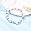 5Pcs Round & Starfish Synthetic Turquoise Beads & Brass Beads Stretch Bracelets Sets BJEW-JB12417-3