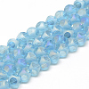 Plated Transparent Glass Beads Strands EGLA-R108-8mm-M-2