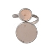 Non-Tarnish 304 Stainless Steel Open Cuff Ring Findings STAS-E124-05J-P-2