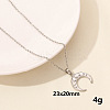 304 Stainless Steel Double Horn Pendant Necklaces LL9510-5-1