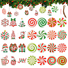 Christmas Wooden Pendant Decorations and Paper Flag Banners AJEW-NB0006-09-1