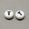 White and Black Acrylic Horizontal Hole Letter Beads SACR-Q101-01T-2
