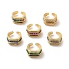 Cubic Zirconia Multi Line Open Cuff Ring RJEW-C041-10G-1