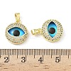 Printed Brass Micro Pave Cubic Zirconia with Glass Pendants KK-Z134-17G-02-3