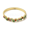Brass Pave Glass Hinged Bangles for Women BJEW-B091-03G-2