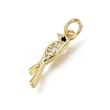 Brass Micro Pave Black Cubic Zirconia Pendants CU-L001-09G-02-2