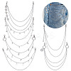 6Pcs 6 Styles Alloy Boot Strap Chains HJEW-HY00101-1