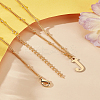 1Pc Brass Chain & 304 Stainless Steel Letter Pendant Necklaces NJEW-LP0001-35J-G-3
