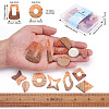 30Pcs 15 Style Transparent Resin & Walnut Wood Pendants RESI-FW0001-04-3