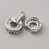 Brass Pave Clear Cubic Zirconia Fold Over Clasps KK-WH0079-35P-2
