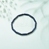 Natural Lapis Lazuli(Dyed) Column & Synthetic Hematite Stretch Bracelet BJEW-JB08458-03-2