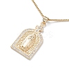 Clear Cubic Zirconia Religion Pendant Necklace NJEW-F307-01D-1