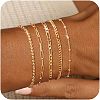 5Pcs Bohemian Style Alloy Chain Bracelets Kit for Women WG2620E-05-1