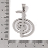 Non-Tarnish Reiki Symbol 201 Stainless Steel Pendants STAS-A094-03B-P-3