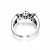 Alloy Triple Dice Open Cuff Ring for Men Women RJEW-T009-35AS-2