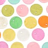 56Pcs 8 Colors Spray Painted Natural Capiz Shell Disc Charms BSHE-FS0001-10-3