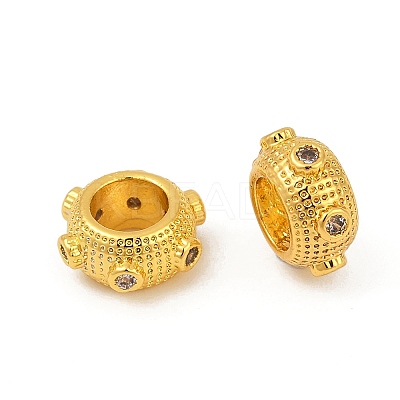 Brass Cubic Zirconia European Beads KK-Q081-11MG-1
