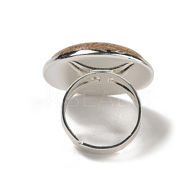 Natural & Synthetic Gemstone Round Adjustable Rings RJEW-K371-09S-1