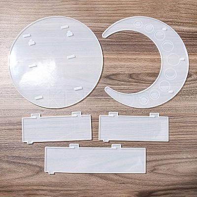 Moon Shape Floating Shelf DIY Silicone Molds Kit DIY-G093-02B-1