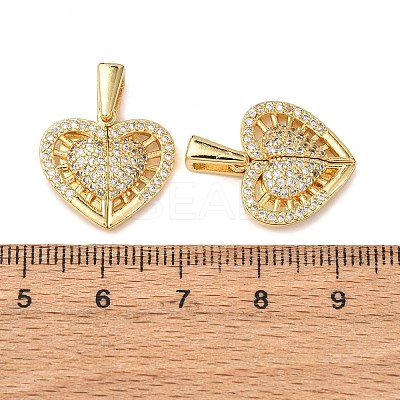Brass Micro Pave Cubic Zirconia Openable Pendants KK-D012-02G-1