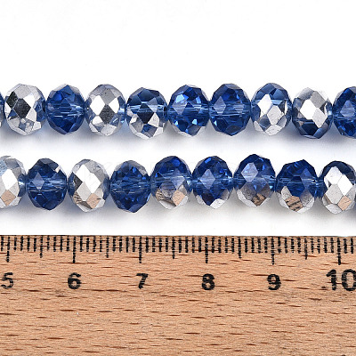 Electroplate Transparent Glass Beads Strands LS-EGLA-A034-T8mm-M03-1