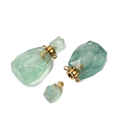 Natural Green Fluorite Perfume Bottle Pendants G-B149-02G-06-1
