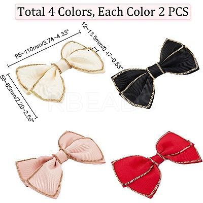 AHADEMAKER 8Pcs 4 Colors Polyester Bowknots Ornament Accessories AJEW-GA0005-45-1