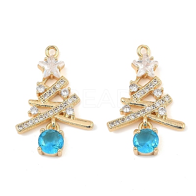 Brass Micro Pave Cubic Zirconia Pendants KK-C155-18G-03-1