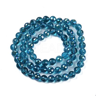 Transparent Electroplate Glass Beads Strands EGLA-N002-31-H07-1