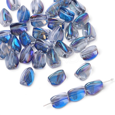 10Pcs Electroplate Transparent Glass Beads EGLA-WH0001-06G-1