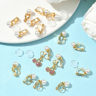 24Pcs Brass Clip-on Earring Findings KK-SC0006-68B-1
