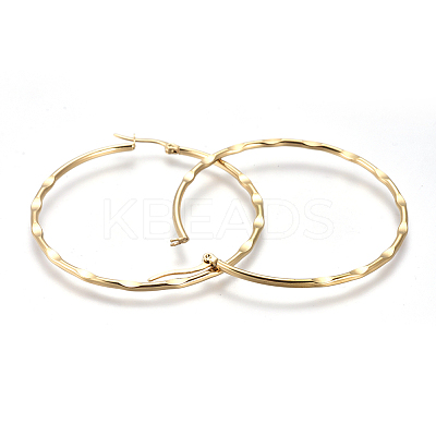 201 Stainless Steel Big Hoop Earrings LS-EJEW-A054-08A-G-1