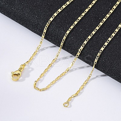 Brass Oval Link Chains Necklace for Women NJEW-P265-19G-1