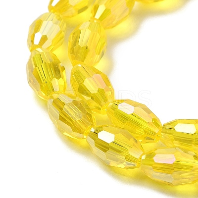 Transparent Electroplate Glass Beads Strands EGLA-A037-T6x8mm-B07-1