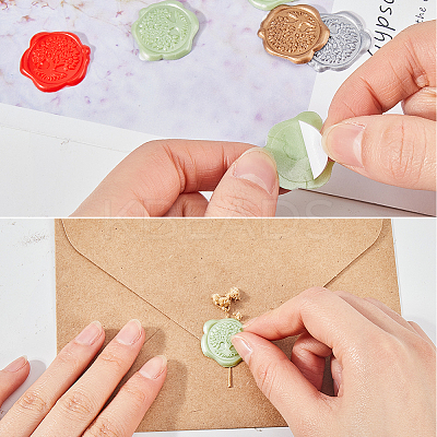 80Pcs 4 Colors Tree of Life Adhesive Wax Seal Stickers DIY-CP0010-19-1