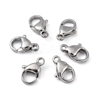Tarnish Resistant Polished 316 Surgical Stainless Steel Lobster Claw Clasps X-STAS-R072-11A-1
