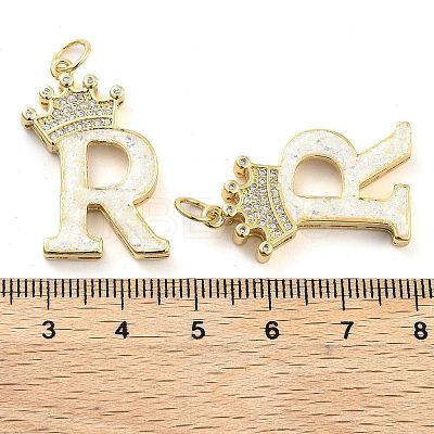 Brass Micro Pave Clear Cubic Zirconia Pendants KK-G498-01R-02-1