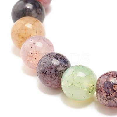 8.5MM Imitation Gemstone Glass Round Beads Stretch Bracelet for Women X-BJEW-JB07415-1