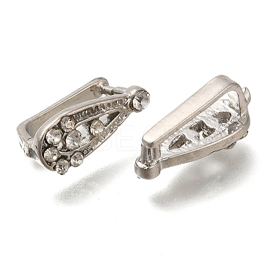 PVD Vacuum Plating & Long-Lasting Plated Brass with Rhinestone Pinch Bails KK-S402-06D-NR-1