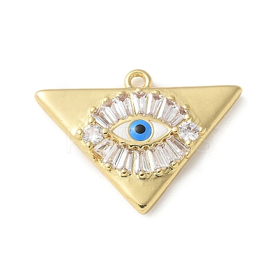 Rack Plating Brass Micro Pave Cubic Zirconia Enamel Pendants KK-P290-56B-G-1