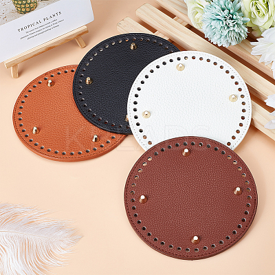 4Pcs 4 Style Litchi Grain PU Leather Bag Bottoms FIND-PH0007-09-1