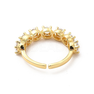 Cubic Zirconia Open Cuff Ring RJEW-C055-01G-01-1